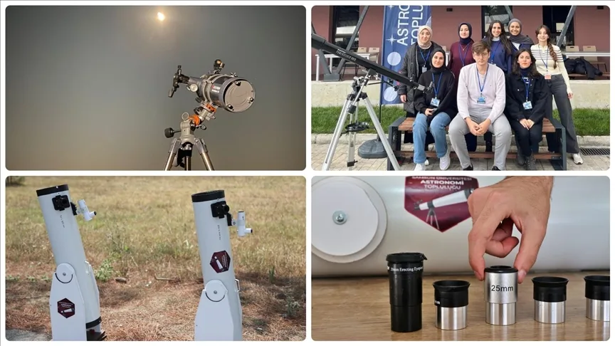 Samsun Üniversitesi öğrencileri yaptıkları teleskopla gökyüzünü gözlemledi