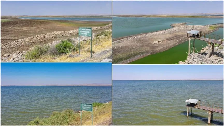 Devegeçidi Baraj Gölü’ndeki kuraklık canlı yaşamını tehdit ediyor