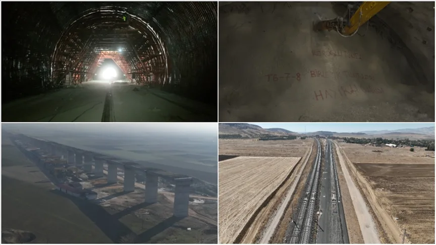 Ankara-İzmir YHT hattı kapsamında yapılan Köroğlu Tüneli’nde ışık göründü