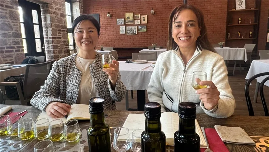 Japon şef Türk zeytinyağlarını harmanlayarak Uzak Doğu’ya tanıtıyor