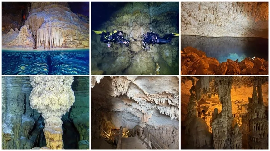 Gilindire Mağarası’ndaki gölün barındırdığı zenginlikler su altı kamerasında