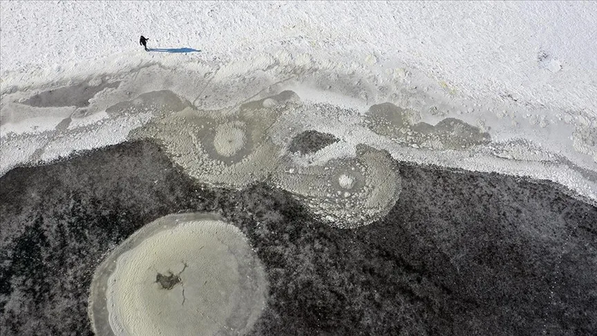 Iğdır’da kuşlara ev sahipliği yapan sulak alanlar dondu