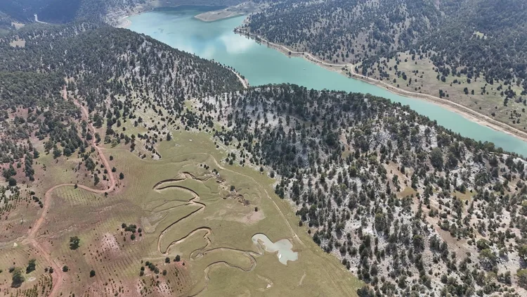 Sorgun Yaylası’nda menderesler havadan görüntülendi