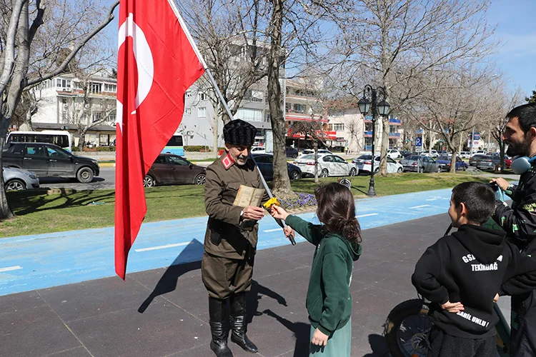 Şehitler için İstanbul’dan Çanakkale’ye yürüyen gazi torunu Tekirdağ’a ulaştı