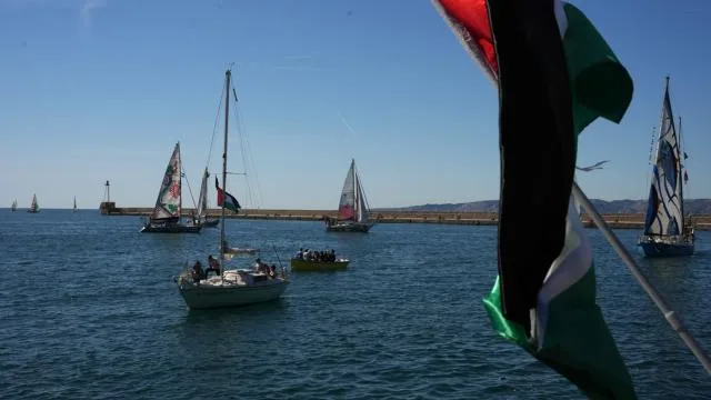 Fransa’dan Küresel Sumud Filosu misyonuna katılacak tekneler Marsilya’dan yola çıktı