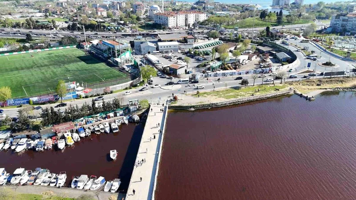 Suyu kırmızıya dönen Küçükçekmece Gölü korkuttu!..