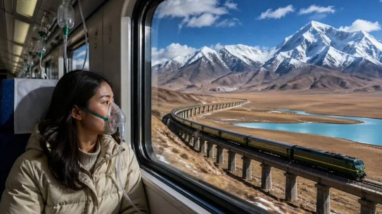 ‘Dünyanın en yüksek demir yolu’ Bu trende yolculara oksijen veriliyor