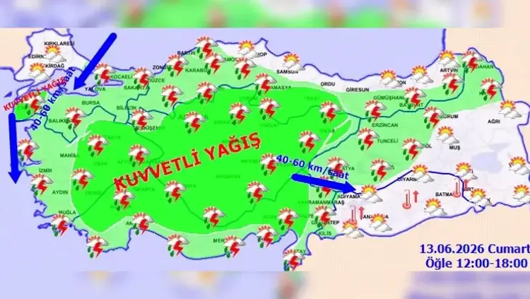 Meteoroloji’den 30 il için sarı kodlu uyarı! Kuvvetli sağanak ve fırtına geliyor