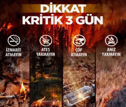 Orman yangınları açışından 3 gün kritik