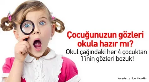 Okul zili çalmadan önce göz sağlığı kontrolü şart