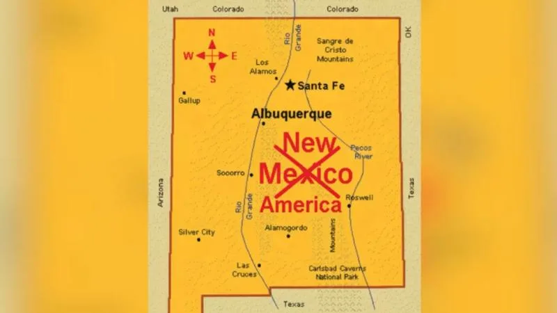 Trump, New Mexico’nun adını “New America” olarak değiştiren bir harita paylaştı