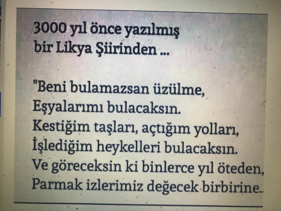3000 Yıl Önce Yazılmış Likya Şiiri Yürekleri Isıttı